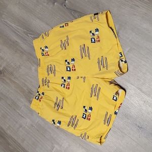 Vintage 90s Jantzen Flag Boat Nylon swim trunk yellow men size XL